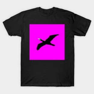 Flight of the Cormorant in the Pink Sky! T-Shirt